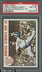 World Series Game 1 [Koufax Strikes Out 15] Baseball Cards 1964 Topps Prices