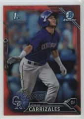 Omar Carrizales [Chrome Red Refractor] #BCP58 Baseball Cards 2016 Bowman Prospects Prices