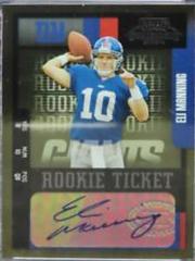 Eli Manning [Prev. Ticket Auto. Emerald] Football Cards 2004 Playoff Contenders Prices
