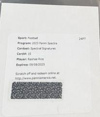 Rashee Rice #15 Football Cards 2023 Panini Spectra Spectral Signature Prices