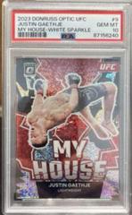Justin Gaethje [White Sparkle] #9 Ufc Cards 2023 Panini Donruss Optic UFC My House Prices