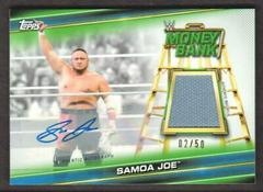 Samoa Joe [Blue] #MRA-SJ Wrestling Cards 2019 Topps WWE Money in the Bank Mat Relic Autographs Prices