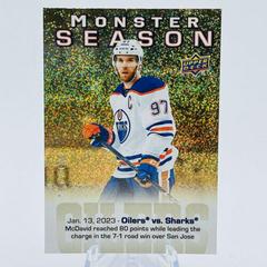 Connor McDavid [Gold] #MS-44 Hockey Cards 2023 Upper Deck Monster Season Prices