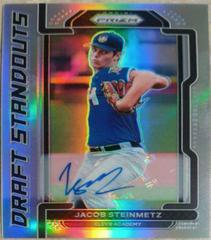 Jacob Steinmetz [Autograph Silver Prizm] Baseball Cards 2021 Panini Prizm Draft Picks Standouts Prices