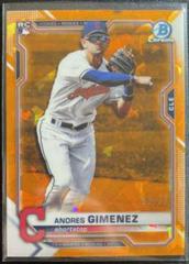 Andres Gimenez [Orange] #12 Baseball Cards 2021 Bowman Chrome Sapphire Prices