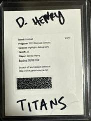 Derrick Henry [Autograph] #H-DH Football Cards 2022 Panini Donruss Highlights Prices