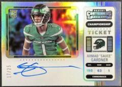 Ahmad 'Sauce' Gardner [SP Variation Autograph Championship Ticket] Football Cards 2022 Panini Contenders Prices