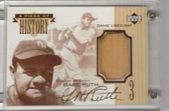 Babe Ruth [Bat] Baseball Cards 1999 Upper Deck Piece of History 500 HR Club Prices