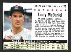 Lindy McDaniel [Hand Cut] #175 Baseball Cards 1961 Post Cereal Prices