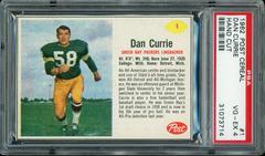 Dan Currie [Hand Cut] Football Cards 1962 Post Cereal Prices