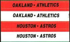 Oakland Athletics - Houston Astros Team Sticker Baseball Cards 1988 Fleer Team Stickers Prices