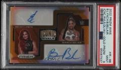 Becky Lynch, Bianca Belair [Gold Prizm] #IR-BB Wrestling Cards 2022 Panini Prizm WWE Iconic Rivals Dual Autographs Prices