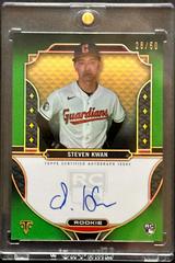 Steven Kwan [Emerald] #RA-KW Baseball Cards 2022 Topps Triple Threads Rookie Autographs Prices