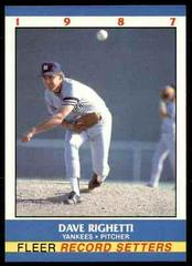 Dave Righetti Baseball Cards 1987 Fleer Record Setters Prices