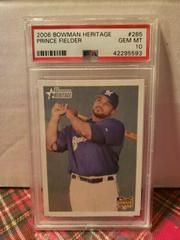Prince Fielder #285 Baseball Cards 2006 Bowman Heritage Prices