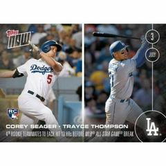 Corey Seager, Trayce Thompson Baseball Cards 2016 Topps Now Prices