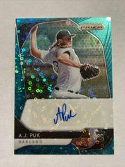 A.J. Puk [Teal Donut Circles Prizm] #RA-AP Baseball Cards 2020 Panini Prizm Rookie Autographs Prices