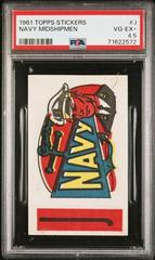 Navy Midshipmen #J Football Cards 1961 Topps Stickers Prices