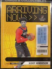 Scoot Henderson #4 Basketball Cards 2023 Panini Hoops Arriving Now Prices