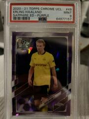 Erling Haaland [Purple] Soccer Cards 2020 Topps Chrome UEFA Champions League Sapphire Prices