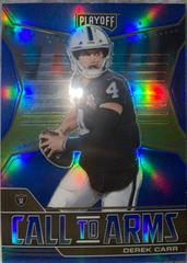 Derek Carr [Blue] #CA-DCA Football Cards 2021 Panini Playoff Call to Arms Prices