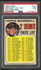 Checklist 110-196 [Tan Wide Mesh] #107 Baseball Cards 1968 Topps Prices