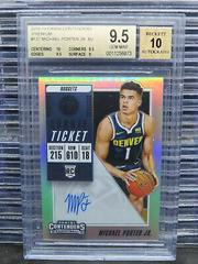 Michael Porter Jr. [Ball at Waist Autograph Premium] Basketball Cards 2018 Panini Contenders Prices