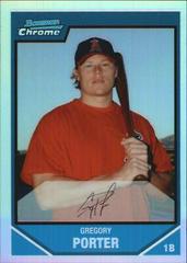 Gregory Porter [Orange Refractor] Baseball Cards 2007 Bowman Chrome Prospects Prices