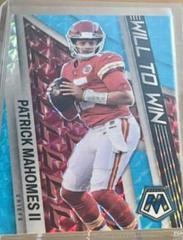 Patrick Mahomes II [Blue Fluorescent] #WW-16 Football Cards 2022 Panini Mosaic Will to Win Prices
