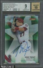 Mike Trout [Green Refractor] #MT Baseball Cards 2015 Bowman's Best of Autographs Prices