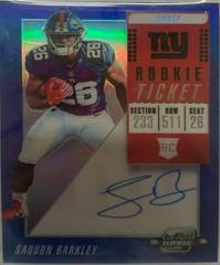 Saquon Barkley [Autograph Blue] #102 Football Cards 2018 Panini Contenders Optic Prices