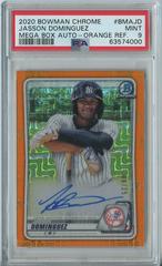 Jasson Dominguez [Orange Refractor] #BCMA-JD Baseball Cards 2020 Bowman Chrome Mega Box Mojo Autographs Prices