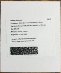 Josh H. Smith [Orange] #PMS-JS Baseball Cards 2022 Panini Elite Extra Edition Prospect Materials Signatures Prices