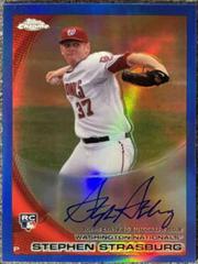 Stephen Strasburg [Blue Refractor Autograph] #212 Baseball Cards 2010 Topps Chrome Prices