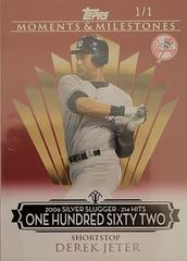 Derek Jeter [Hits 214 One Hundred Twenty Two] #57 Baseball Cards 2008 Topps Moments & Milestones Prices