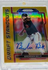Brendan Beck [Autograph Gold Prizm] #DS-BB Baseball Cards 2021 Panini Prizm Draft Picks Standouts Prices