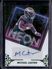 Michael Carter [Green] #NS-MC Football Cards 2022 Panini Elements Neon Signs Autographs Prices