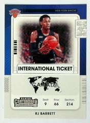RJ Barrett #7 Basketball Cards 2021 Panini Contenders International Ticket Prices