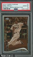 Mike Trout [Sliding Sepia Refractor] #1 Baseball Cards 2014 Topps Chrome Prices