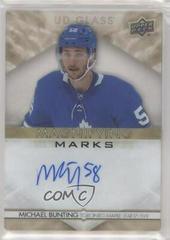 Michael Bunting [Gold] #MM-BU Hockey Cards 2021 Upper Deck Ovation UD Glass Magnifying Marks Autographs Prices