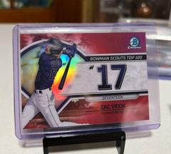 Zac Veen [Red] #BTP-17 Baseball Cards 2023 Bowman Scouts Top 100 Prices