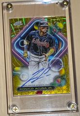 Ronald Acuna Jr. [Gold Interstellar] #CCA-RA Baseball Cards 2023 Topps Cosmic Chrome Autographs Prices