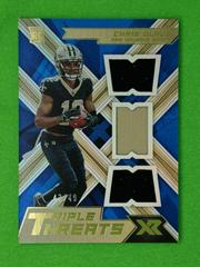 Chris Olave [Blue] Football Cards 2022 Panini XR Rookie Triple Threats Materials Prices