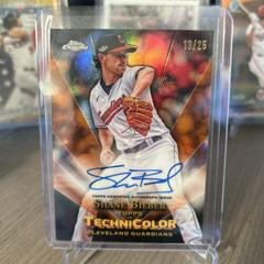 Shane Bieber [Orange] #TTA-SB Baseball Cards 2023 Topps Chrome in Technicolor Autographs Prices