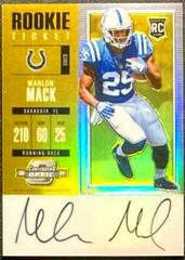 Marlon Mack [Autograph Gold] Football Cards 2017 Panini Contenders Optic Prices