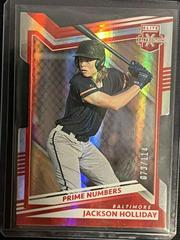 Jackson Holliday [Prime Numbers B Die Cut] #1 Baseball Cards 2022 Panini Elite Extra Edition Prices