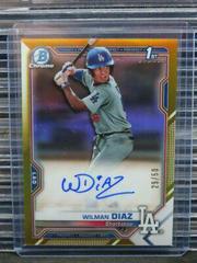 Wilman Diaz [Gold Refractor] #CPA-WD Baseball Cards 2021 Bowman Chrome Prospect Autographs Prices