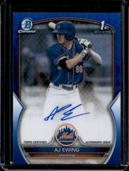 AJ Ewing [Blue] #CDA-AE Baseball Cards 2023 Bowman Draft Chrome Prospect Autographs Prices