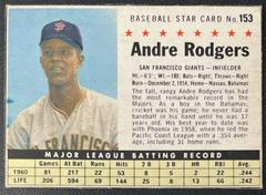 Andre Rodgers [Hand Cut Traded Line] #153 Baseball Cards 1961 Post Cereal Prices