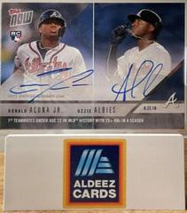 Ozzie Albies, Ronald Acuna Jr. [Autograph Blue] #627B Baseball Cards 2018 Topps Now Prices